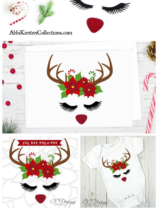 Merry Christmas! Here’s a FREE Reindeer Cut File & Poinsettia Template Story
