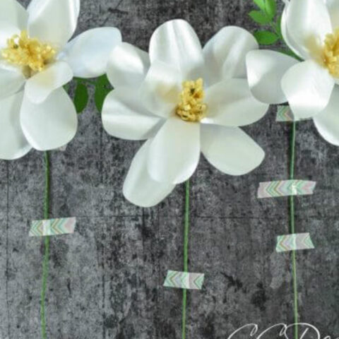 Southern Magnolia Paper Flower Template - Step by Step DIY Tutorial