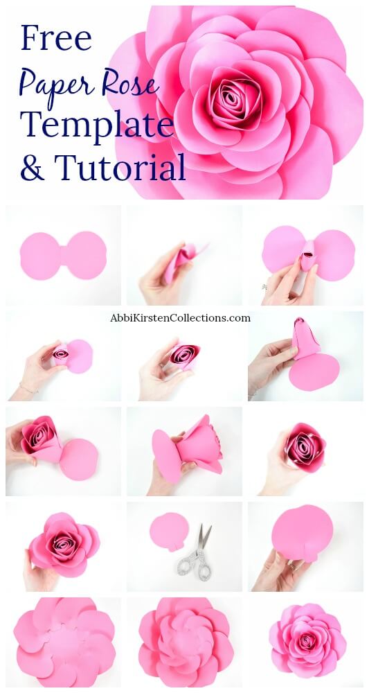 Free Large Paper Rose Template Diy