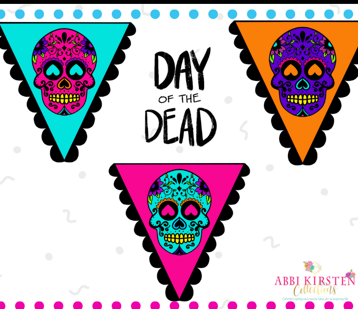 Day of the Dead Sugar Skulls Printable Banner