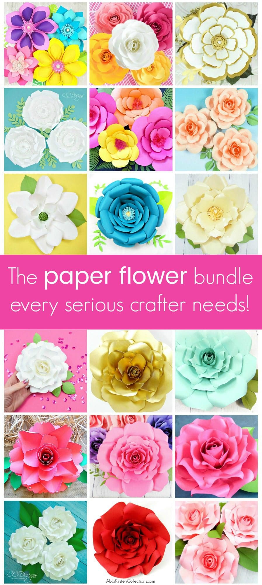 Paper Flower Templates: Free Printable PDF Template &amp; SVG Cut Files