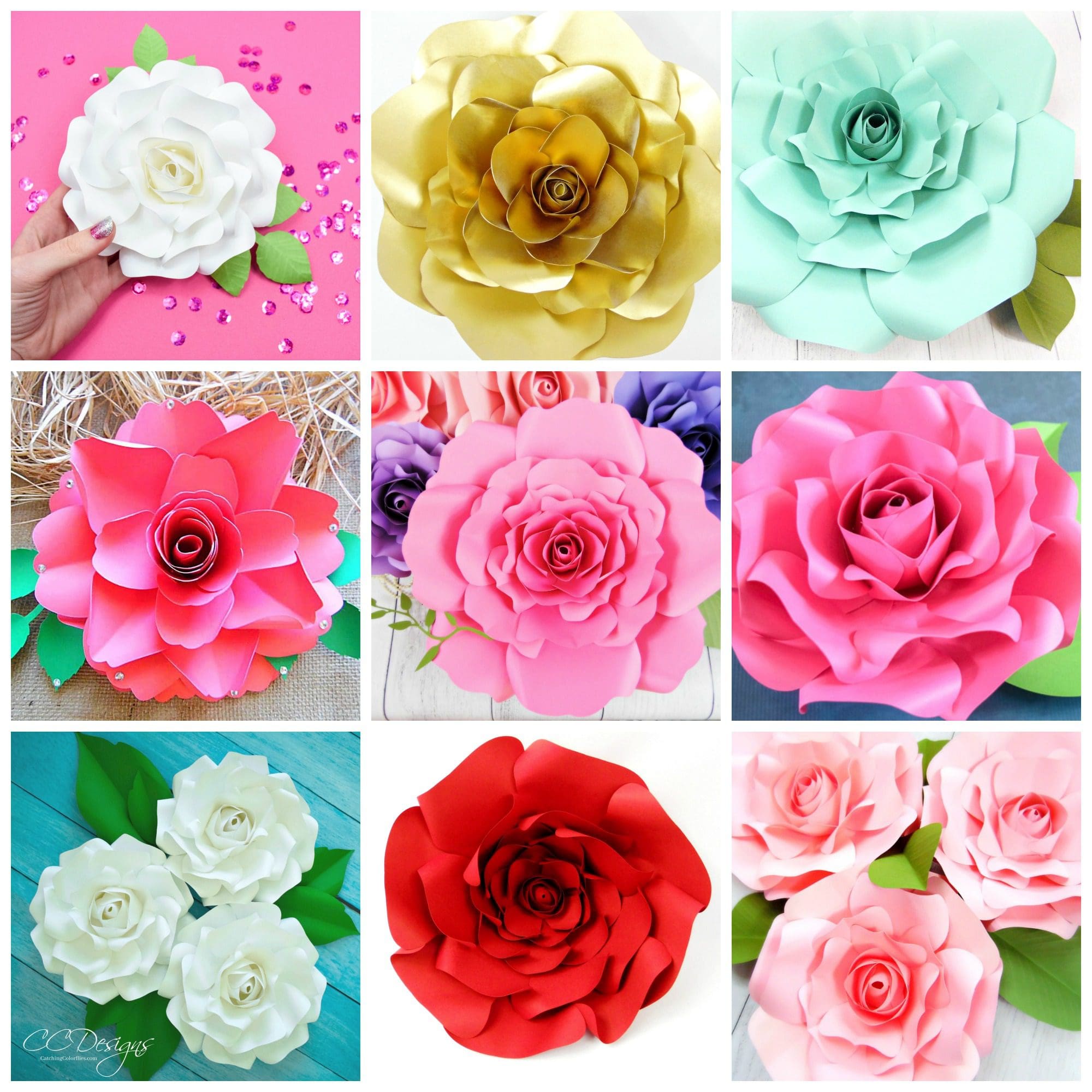 Paper Flower Templates: Free Printable PDF Template &amp; SVG Cut Files