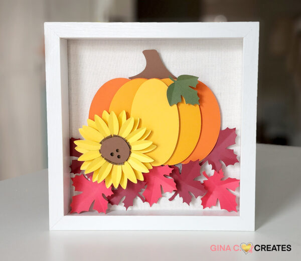 Pumpkin and sunflower shadow box SVG files