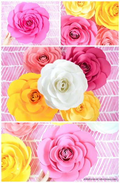 Large free paper rose template. 