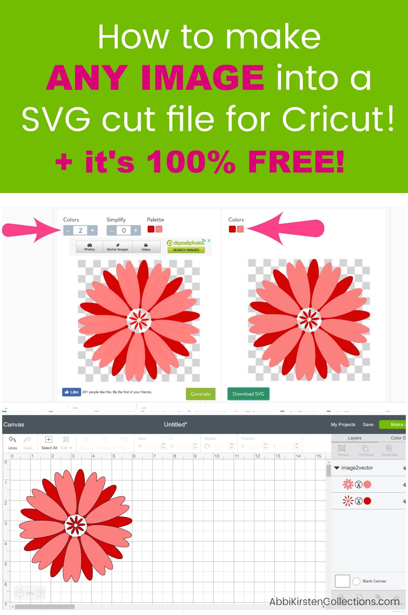 How to Make a Vector from an Image in Cricut Design Space. Turn any image into a free SVG cut file with these simple steps to use with your Cricut Explore.