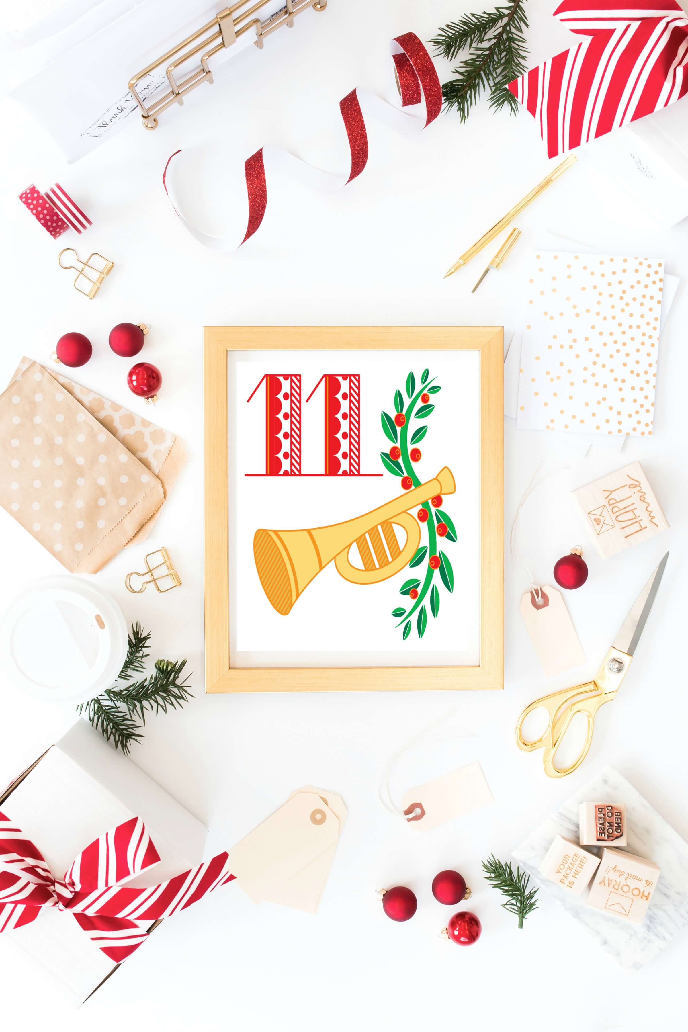 12 Days of Christmas Printables: Free Christmas Printable Wall Art for you home. Deck you halls with these free Christmas wall art printables.