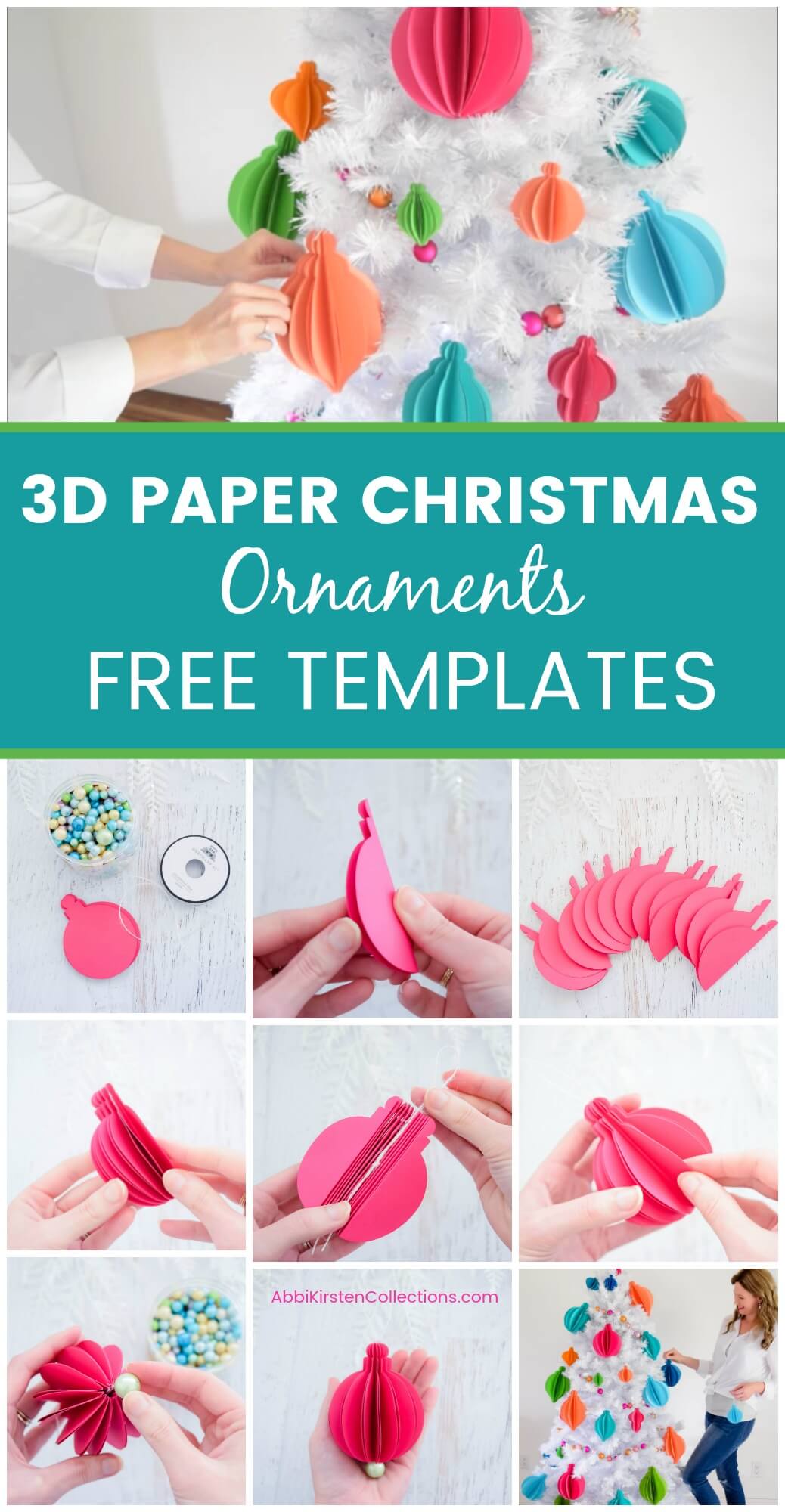 3D Paper Christmas Ornaments: Easy Tree Ornament Templates