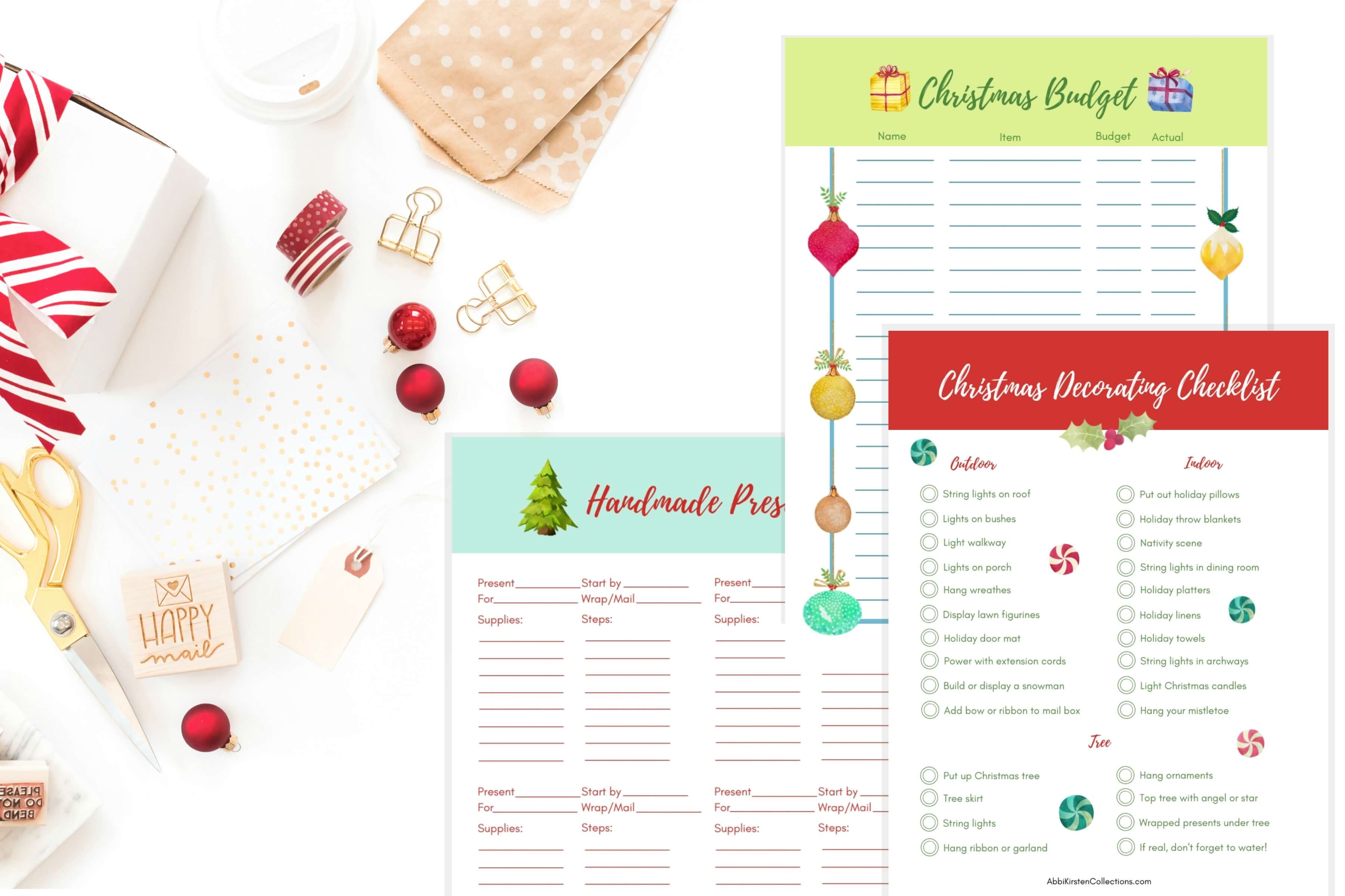 Christmas Holiday Planner: The Happier Holiday Printable Planner is everything you need to get organized and stay stress free this holiday season!