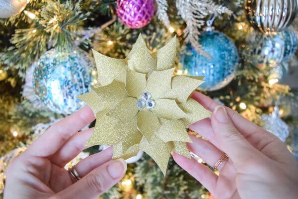 DIY Small Paper Poinsettia Flower Tutorial