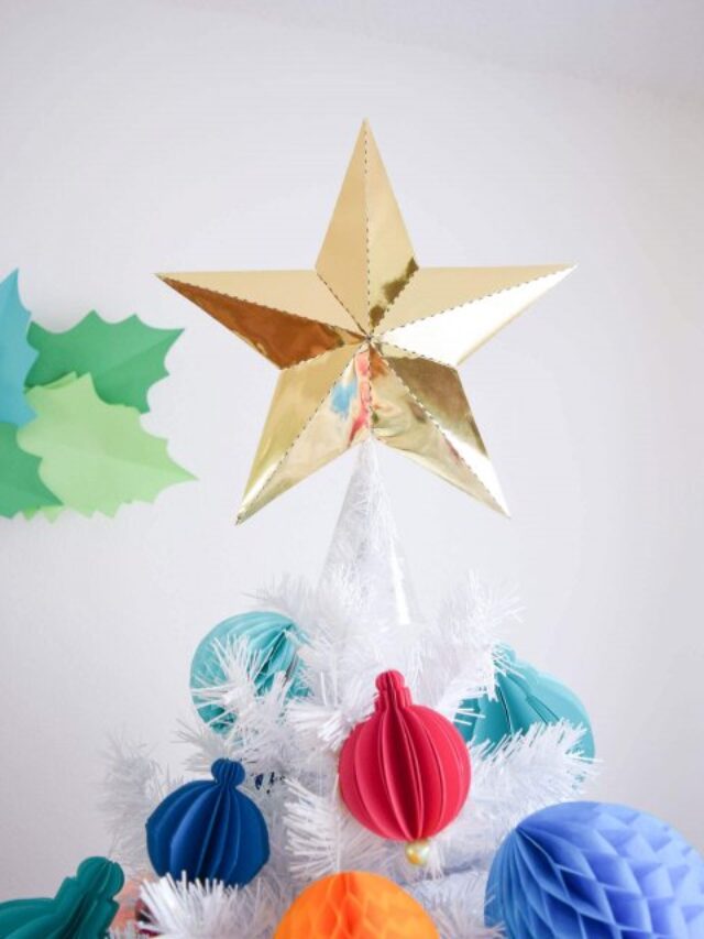 DIY Paper Christmas Tree Star Topper: Free Template Story