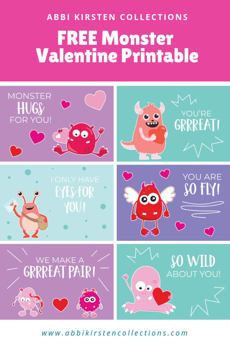 Printable Valentines - Messy Little Monster