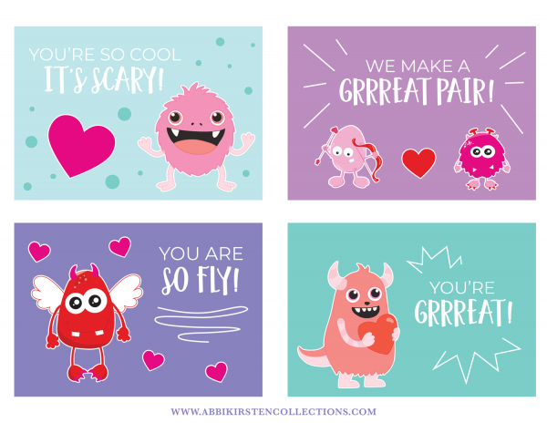 free printable} Kids Valentine Eco Monster Stickers and Wrapping Paper -  Botanical PaperWorks