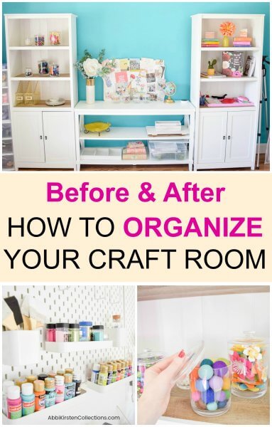 Looking for craft room organization tips? Learn how this craft room went from cluttered and disorganized to neat & tidy with my craft room organization and storage ideas.