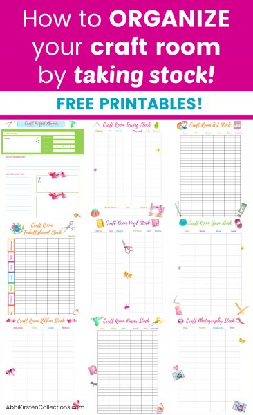 Save money and time by keeping track of your craft supply stock. Use these free printables to help organize your craft room.