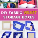 Velvet storage boxes