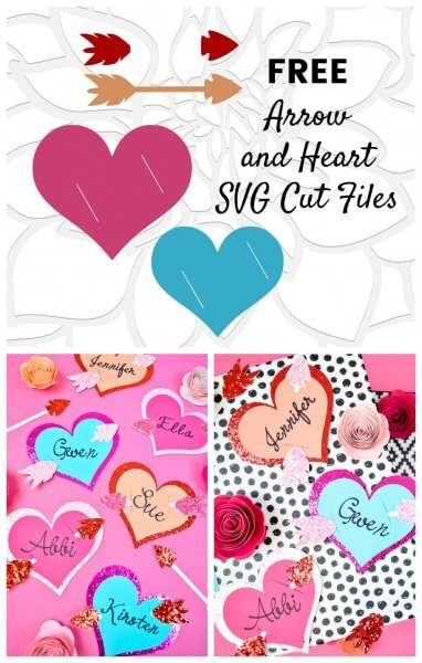 A trio of images with colorful personalized Valentine's Gift Tags.