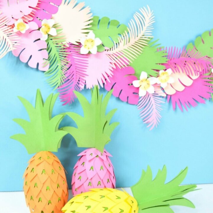 How To Make Paper Pineapple Party Decorations (with Templates!)