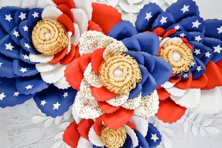 Giant Swirl American Flag Paper Flowers Tutorial