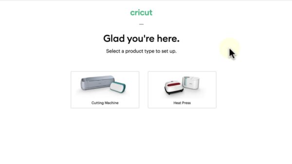 Cricut design space set up screen