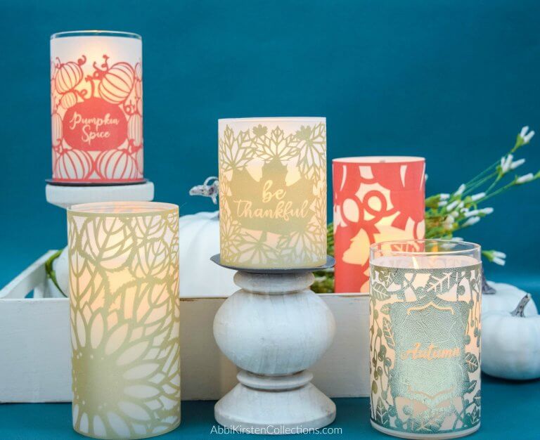 DIY Fall Candle Wraps: Autumn & Thanksgiving Table Decorations with Cricut