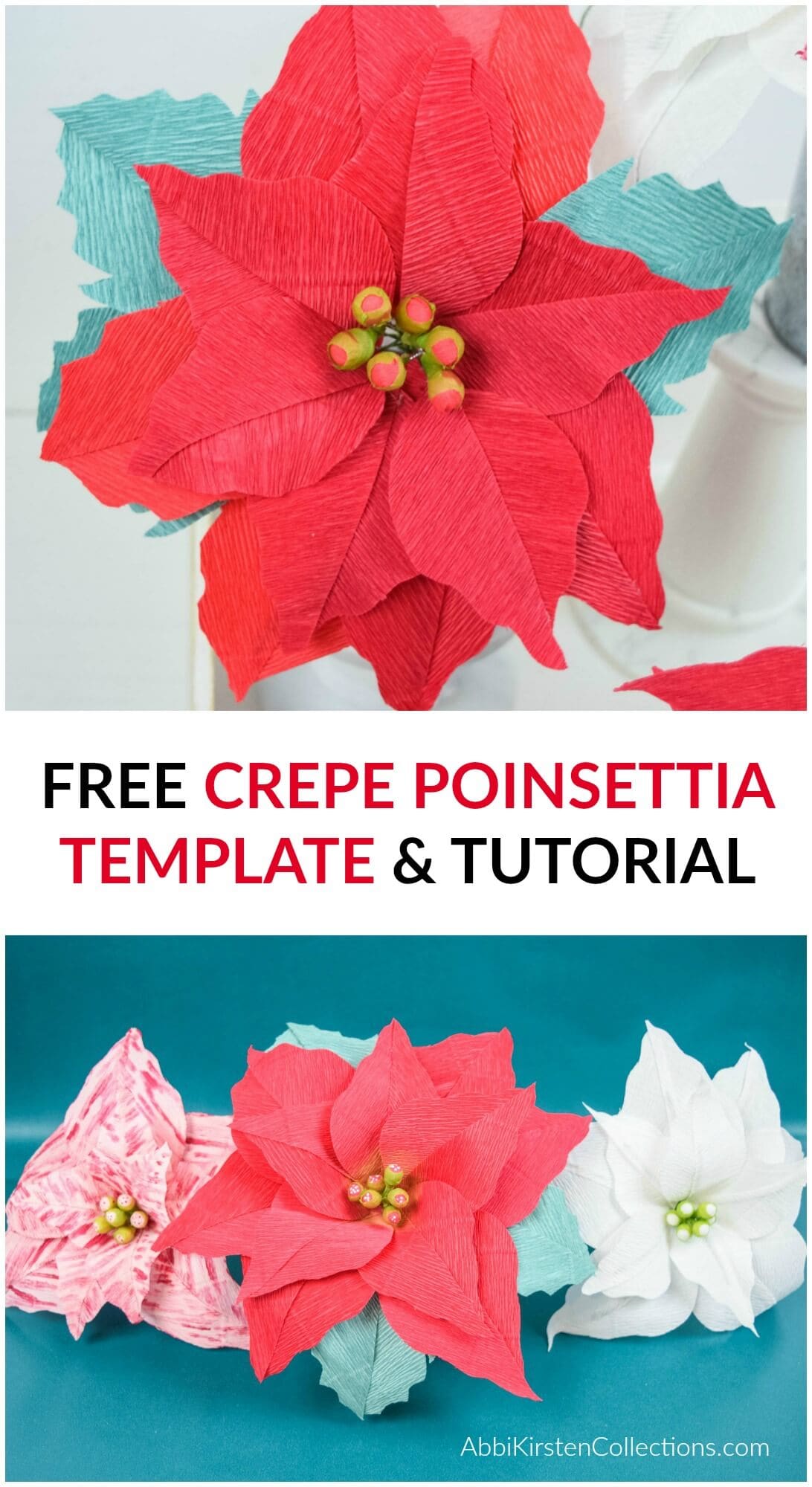 Crepe Paper Poinsettia Flowers Free Poinsettia Template and Tutorial