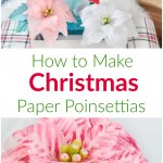 Crepe Paper Poinsettia Flower Tutorial: Create Christmas and Holiday decor with this free poinsettia template and step by step tutorial.