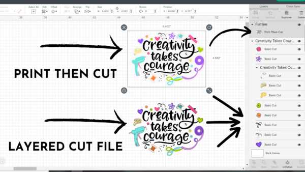 Learn the important difference between SVG cut files and how to Print Then Cut with a Cricut machine. SVG files verses PNG or JPEG images for Cricut crafts.