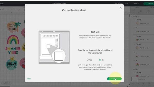 Calibrating your Cricut machine for Print Then Cut. 