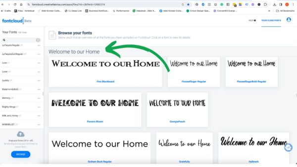 How to preview fonts in Creative Fabrica font cloud