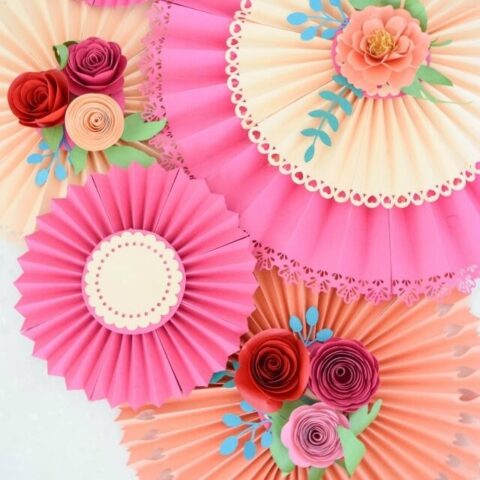 DIY Paper Rosette Fans Using Cricut