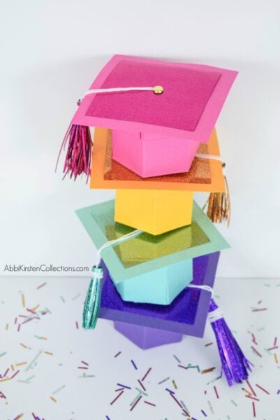 DIY graduation cap gift box with template and tutorial