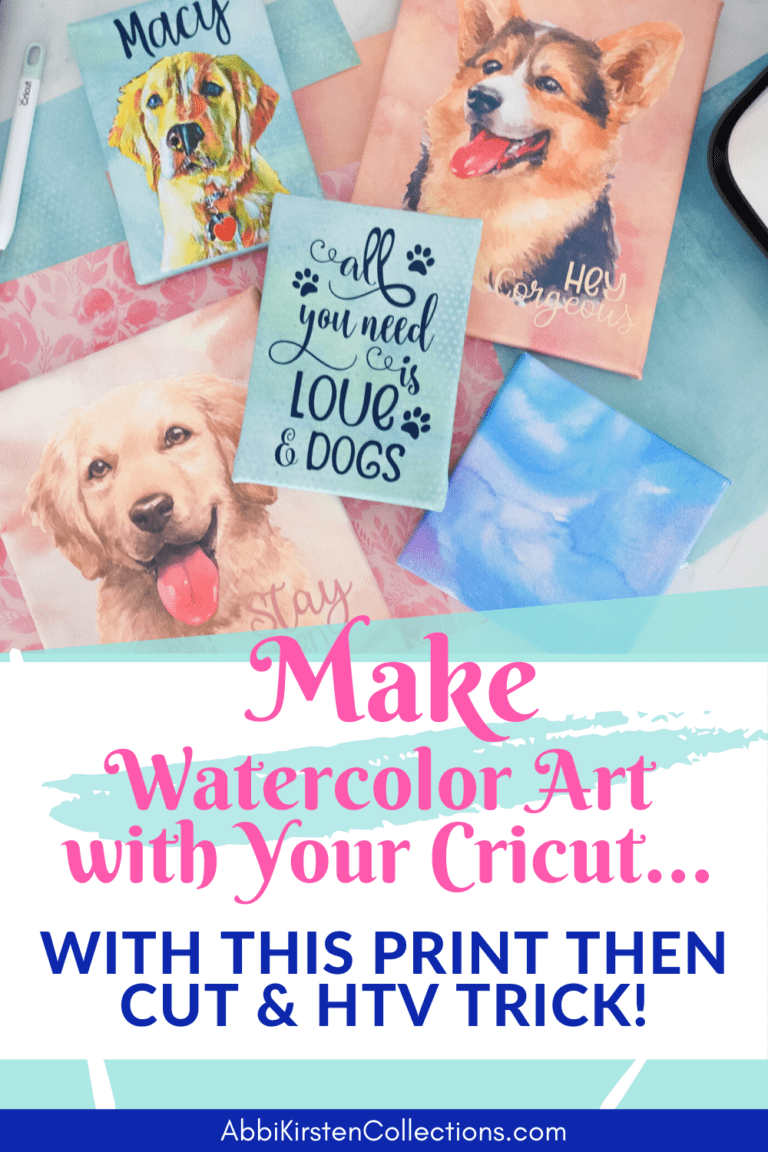 DIY Canvas Art with Heat Transfer Vinyl Watercolor Art with Cricut