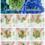 Giant paper succulent templates and tutorial. Use these succulent paper flower templates to create large backdrop flowers.