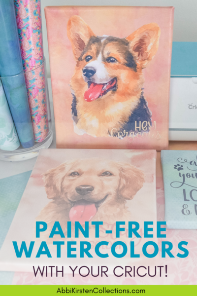 How to make easy DIY canvas art with your Cricut machine, heat transfer vinyl and Easypress! Create watercolor art with the help of your Cricut!