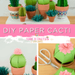 Paper Cactus Tutorial and Templates – 3D Paper Cactus Craft