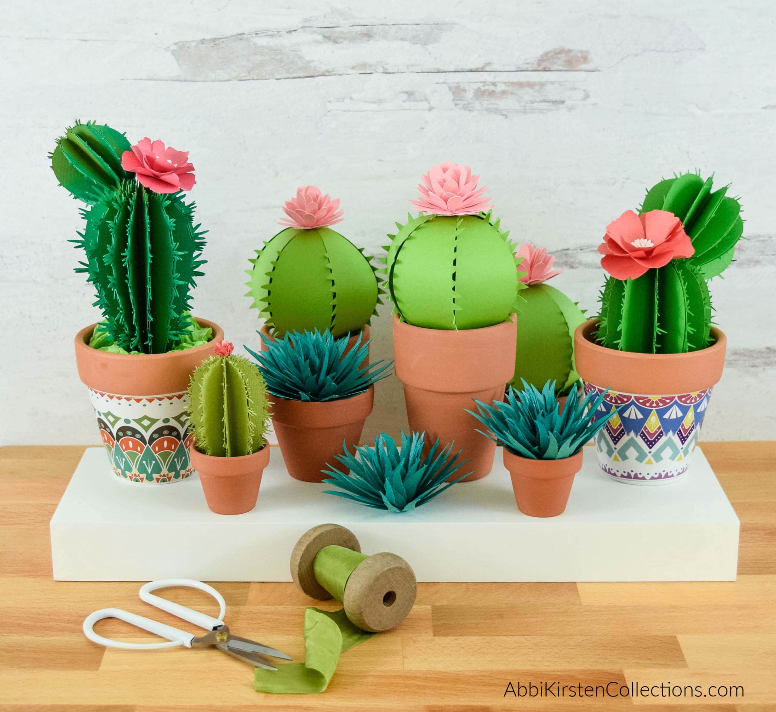Paper Cactus Tutorial and Templates – 3D Paper Cactus Craft