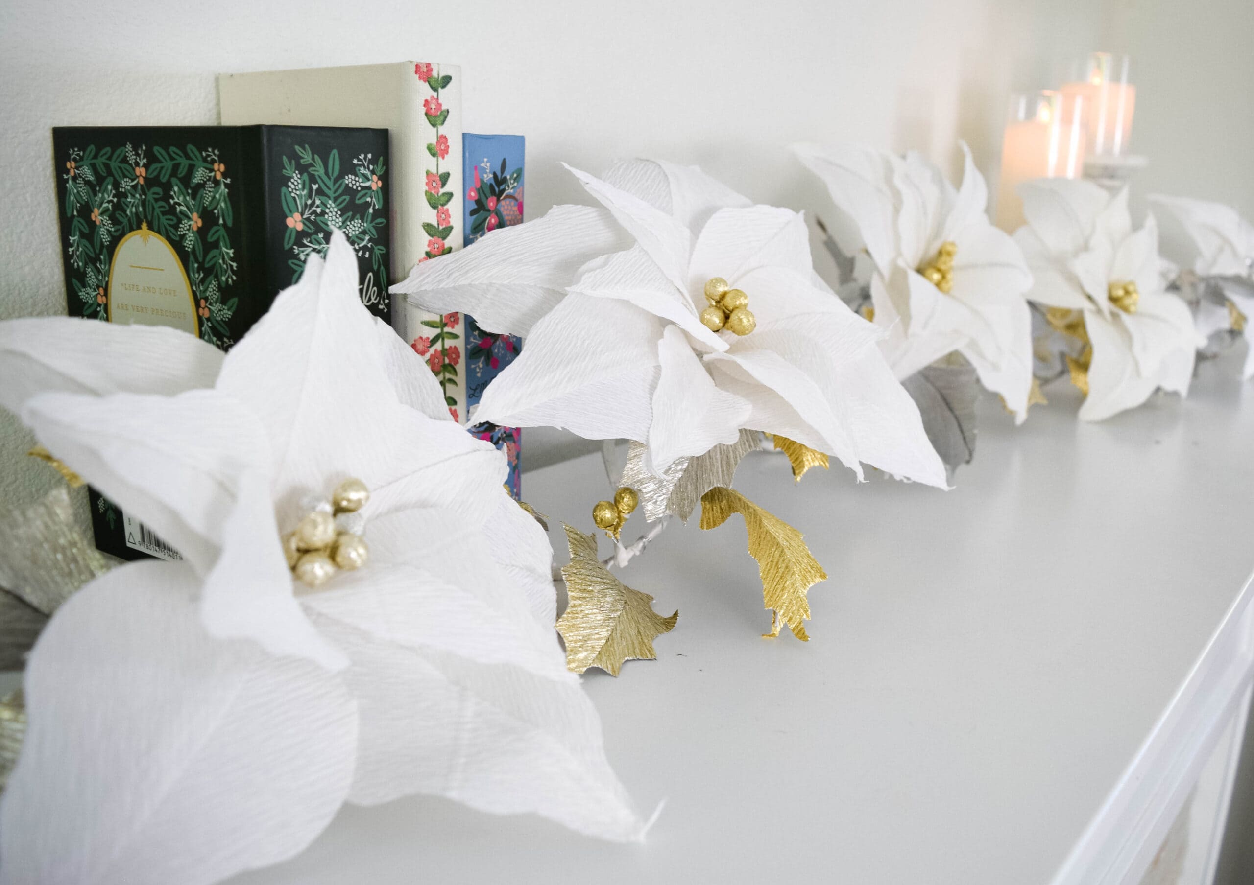 Holiday Maker-Fest – Paper Poinsettia and Holly Christmas Garland