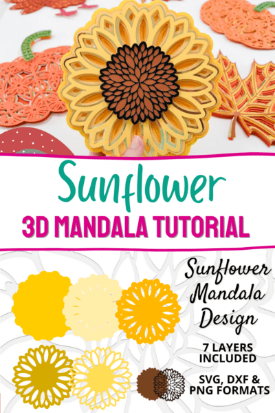 Looking for a bright and fun paper sunflower craft? Here's a Paper Mandala Craft tutorial, including a free Sunflower Mandala SVG file.