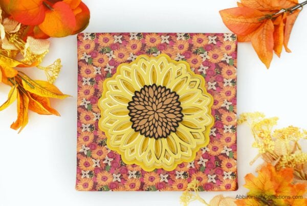 How to turn a gorgeous sunflower mandala into fun and festive Fall wall art. 
