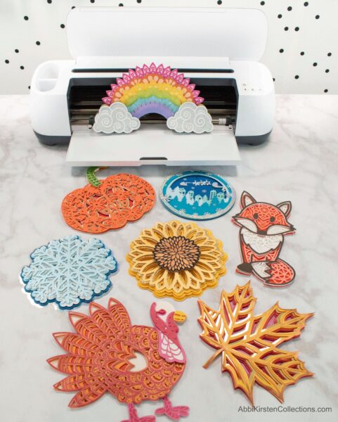 You can make all these fun Paper Mandala Crafts using this easy to follow Cricut tutorial, including free paper mandala SVG files.