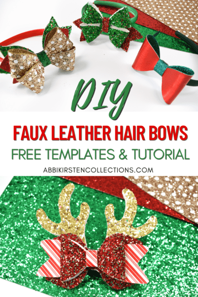Free Printable PDF and SVG Hair Bow Templates. How to make glitter faux leather bows step by step. Download the free templates.