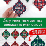 How to Make Tile Arabesque Christmas Ornaments with Cricut – Free Templates