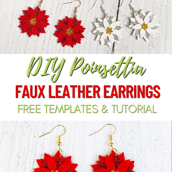 DIY Glitter Feather Cricut Joy Faux Leather Earrings - Amy Romeu