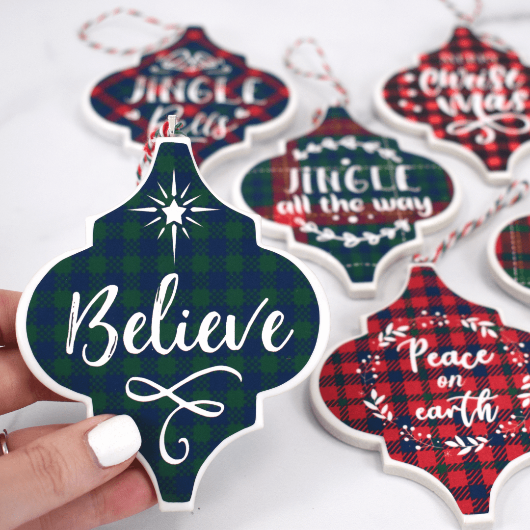 How to Make Tile Arabesque Christmas Ornaments with Cricut – Free Templates