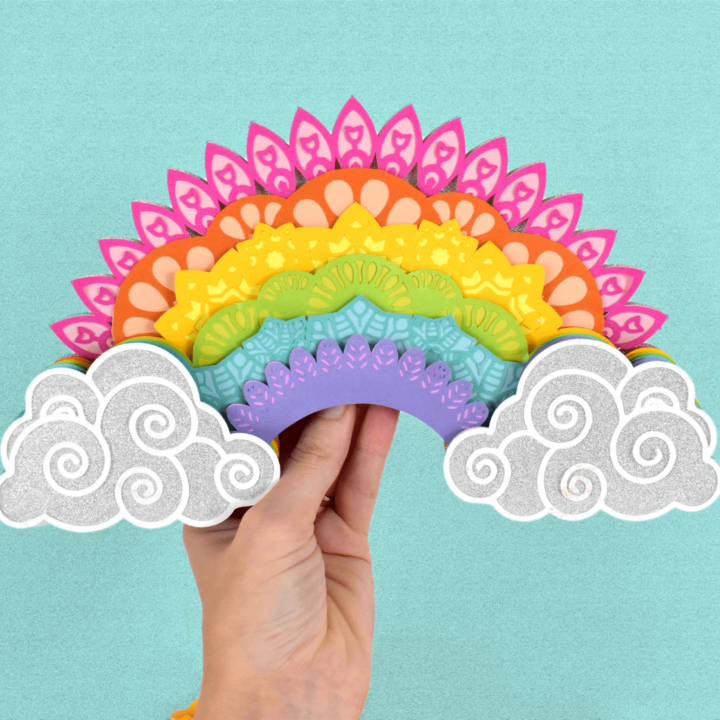 3D Rainbow Mandala Paper Craft