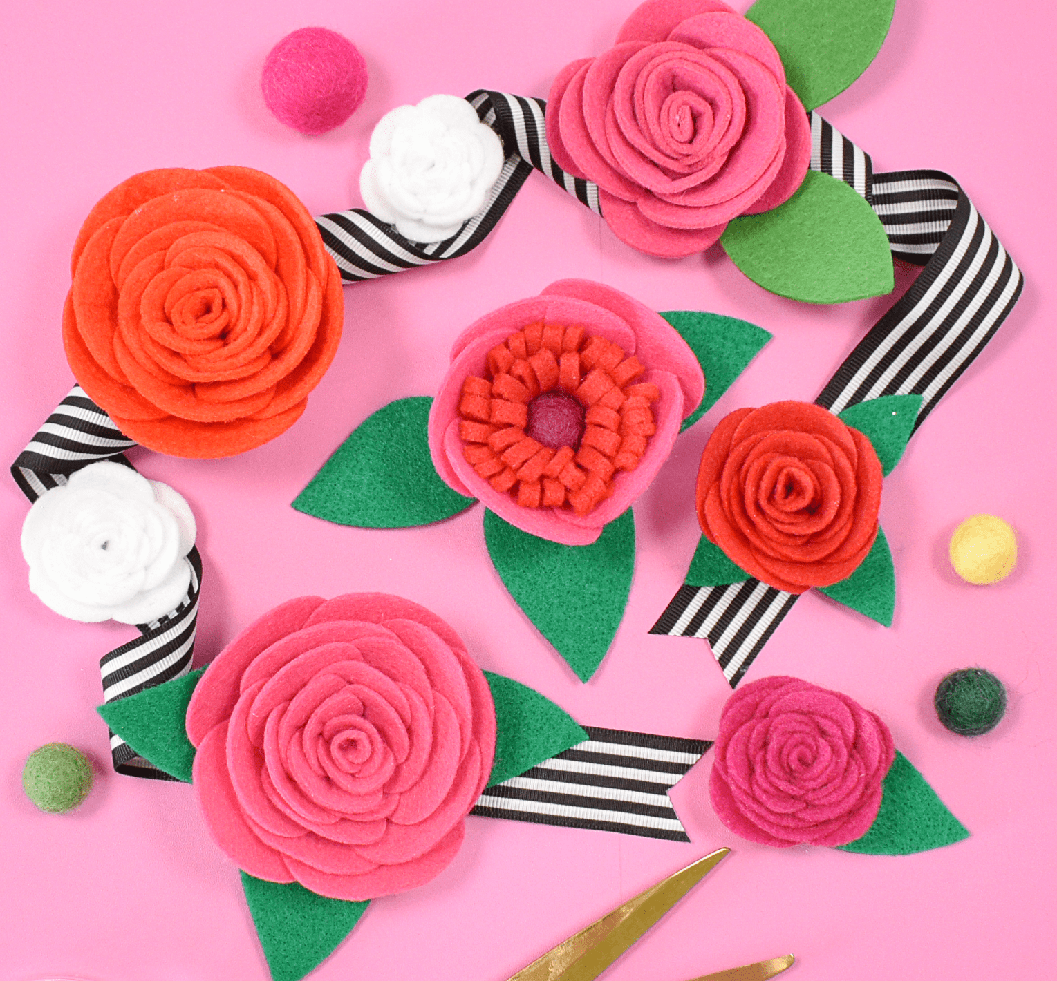 Make Felt Roses with Free Templates