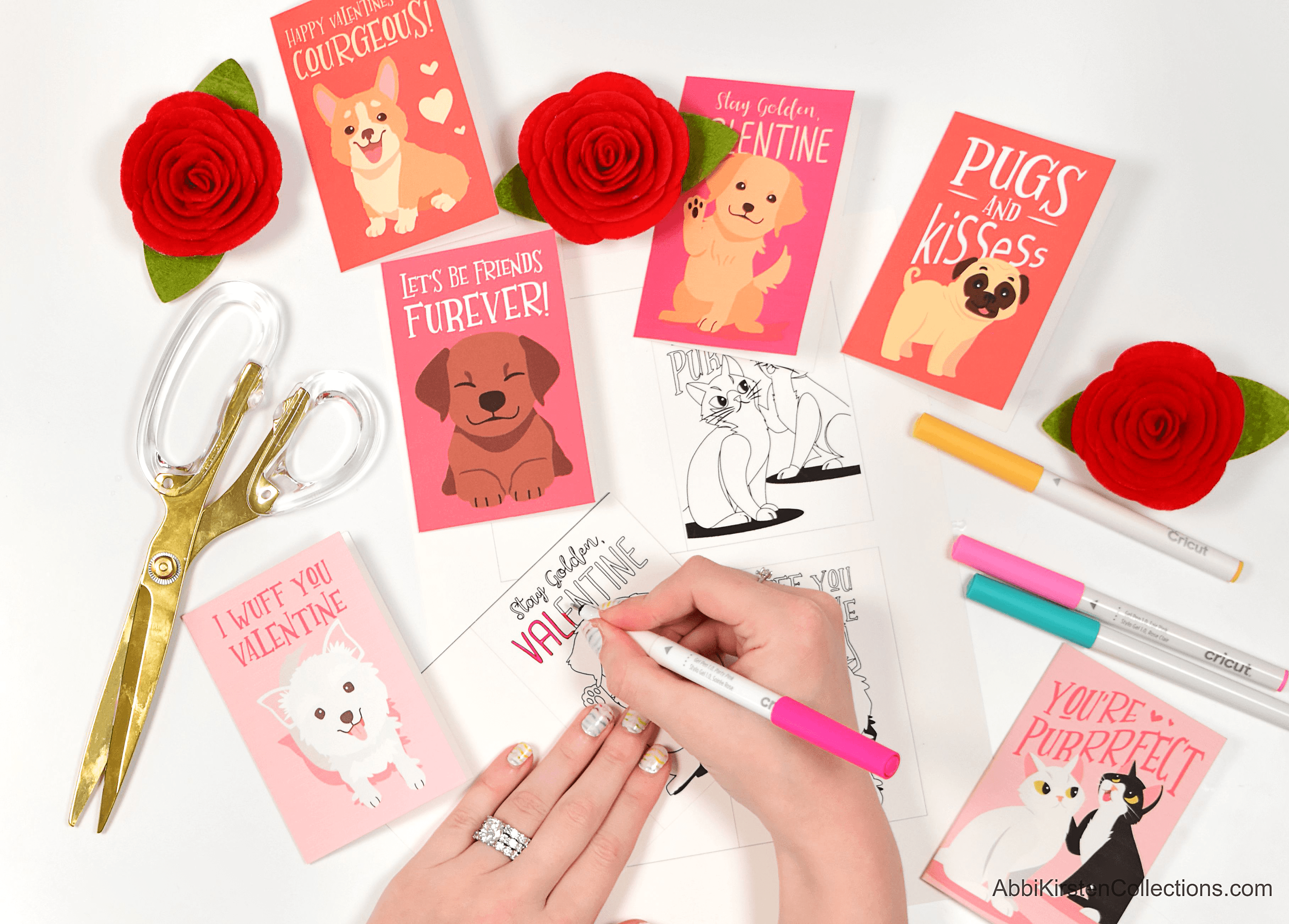 Free Valentines Printables for Kids – Puppy Dog Coloring Cards