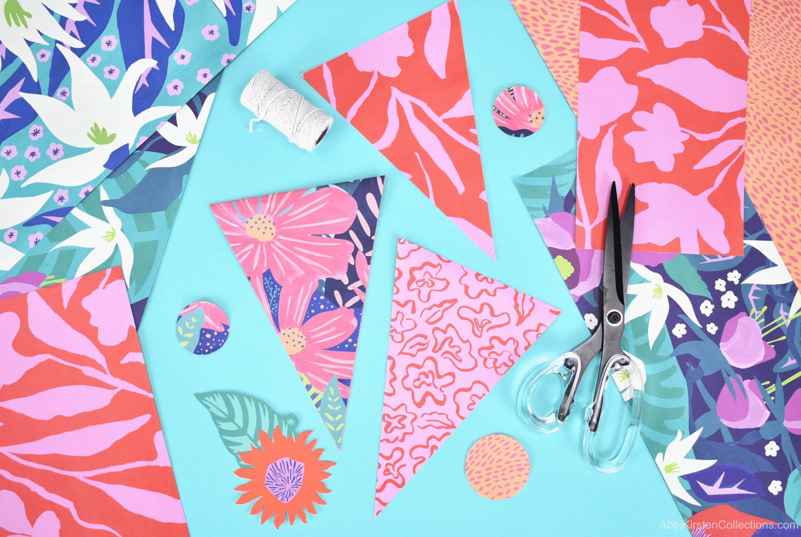 Recycled Wrapping Paper Bunting - Party Craft