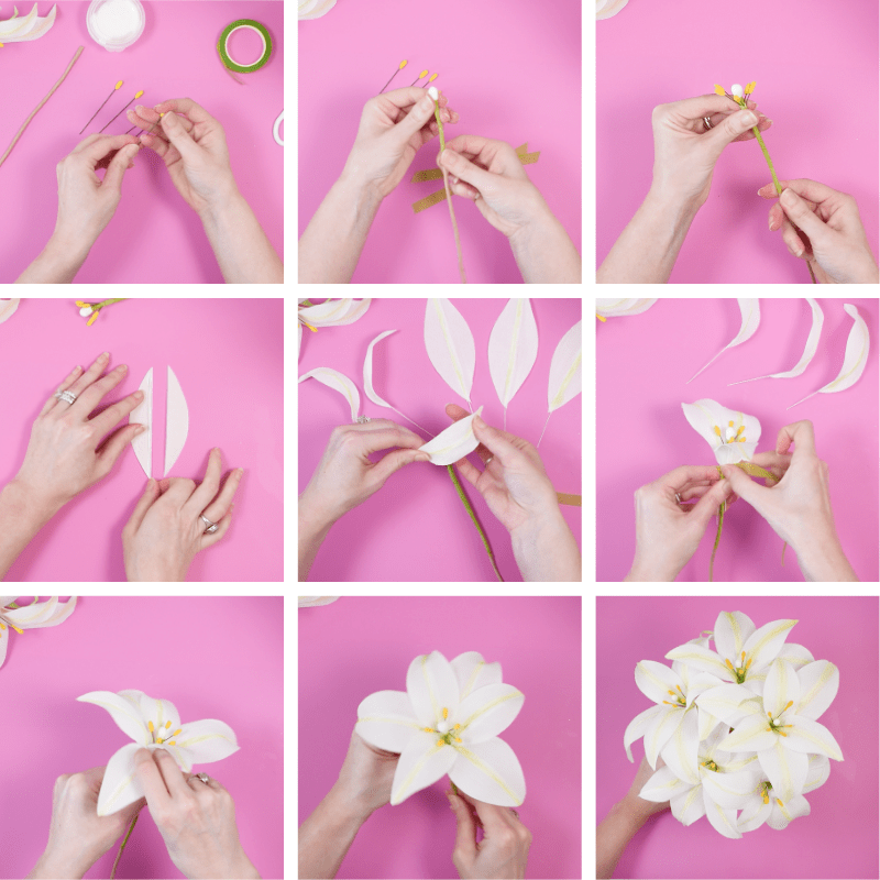 Easter Crepe Paper Lily Flowers Tutorial Abbi Kirsten Collections