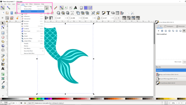How to trace an image in Inkscape. 